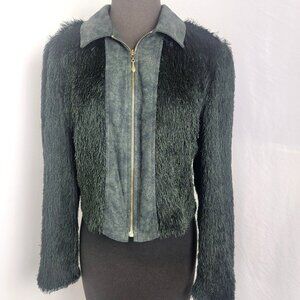 Nancy Bolen City Girl Zip Up Women's Jacket Coat Black Gray Size SMALL  Lined